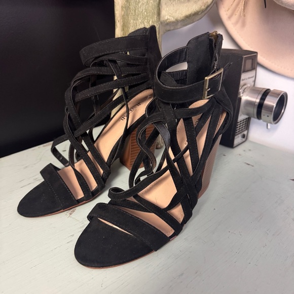 Justfab | black strappy heels | 8 - Picture 1 of 2